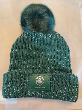 Love Your Melon Harry Potter Hunter Slytherin Metallic Pom Beanie NIB